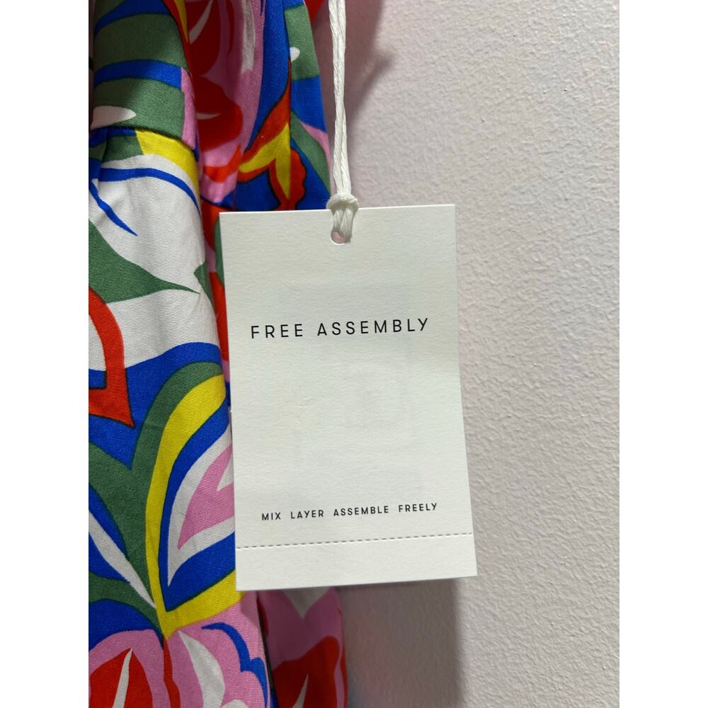 Free Assembly Floral Fit & Flare Midi Dress Size L NWT - Picture 4 of 9